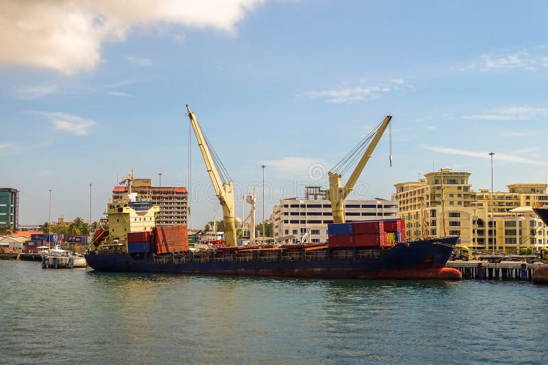 Labuan Malaysiafeb 26 2020 View Of Bezige Port With Container Ships In ...