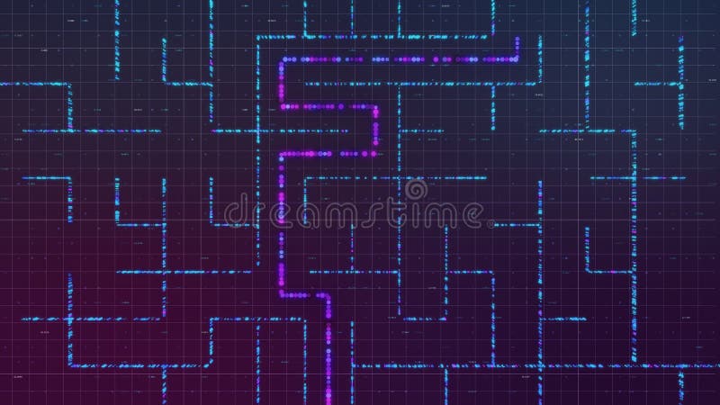 Labyrint met oplossing stock illustratie