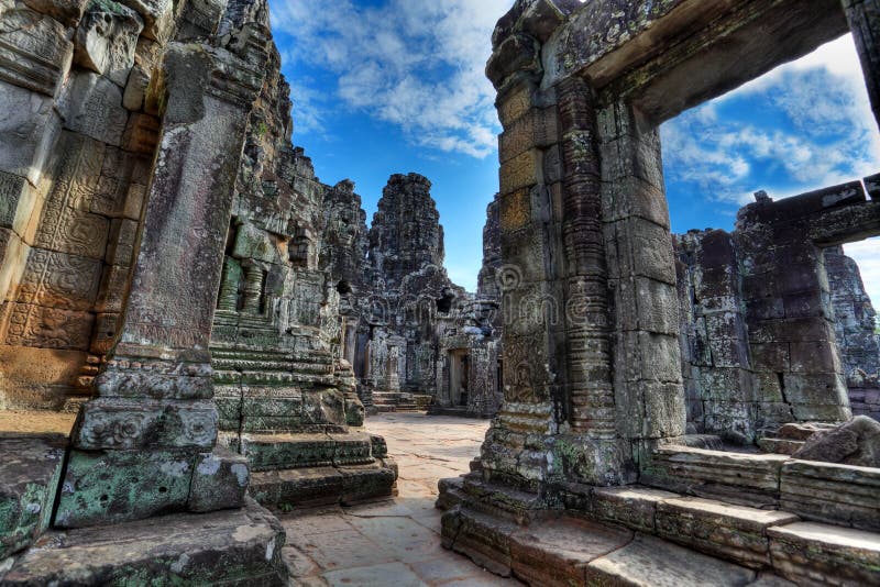 View through the labyrinth of bayon temple -angkor wat - siem reap - cambodia (HRD). View through the labyrinth of bayon temple -angkor wat - siem reap - cambodia (HRD)