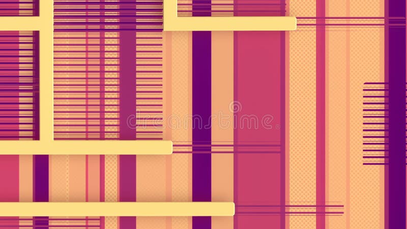 Labyrinth is built over the movement of multicolored lines. 3d rendering HD vector illustration