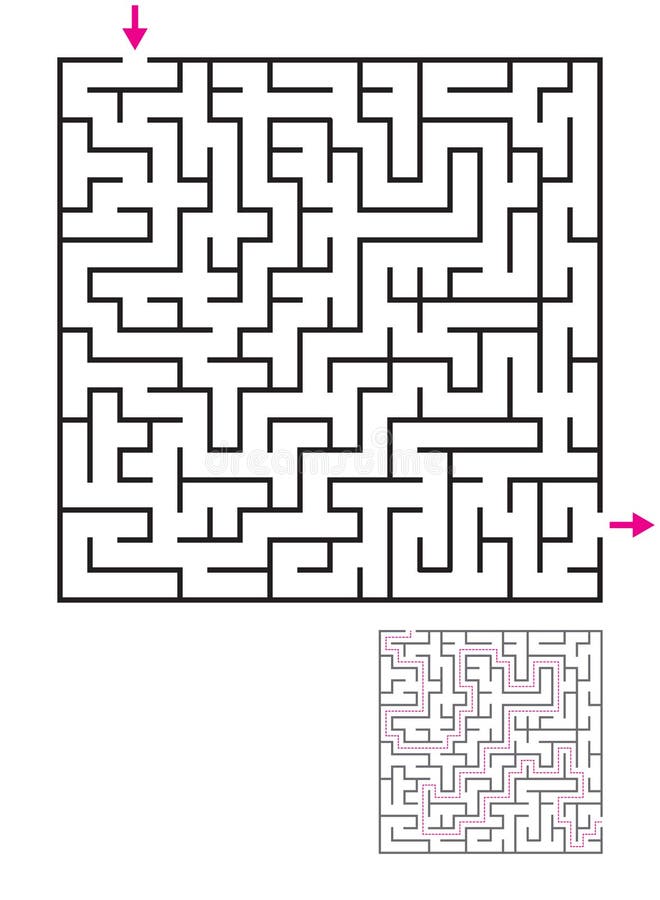 Labyrinth Maze Game Solution Help Dog Stock Vector (Royalty Free)  1018663486
