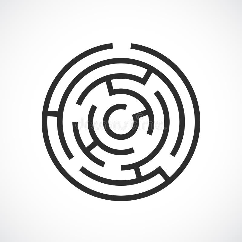 Labyrinth maze vector icon stock illustration