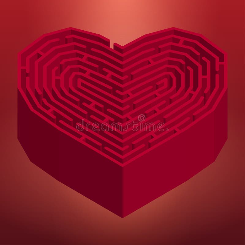 Labyrinth In A Shape Of Heart Stock Vector Illustration Of Labyrinth