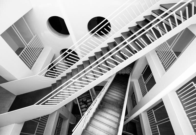 Labyrinth staircases - Black and White - maze staircase