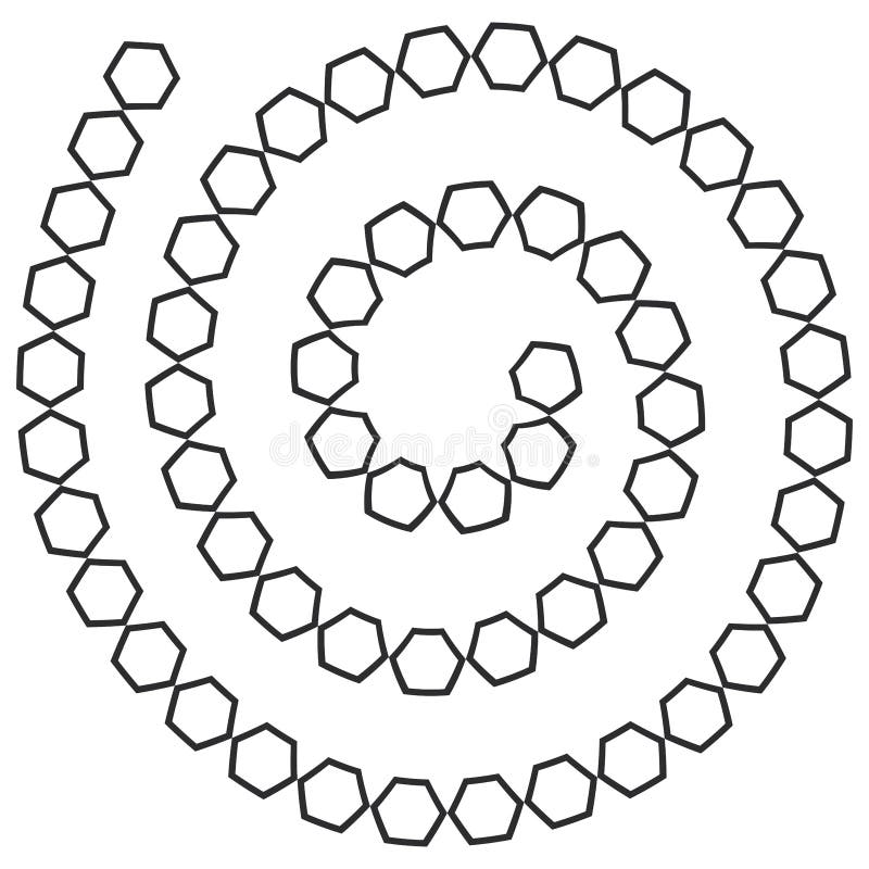 Labyrinthe en spirale futuriste abstrait, calibre de modèle pour des jeux du ` s d'enfants, découpe noire d'hexagones blancs d'is illustration libre de droits Labyrinthe en spirale futuriste abstrait, calibre de modèle pour des jeux du ` s d'enfants, découpe noire d'hexagones blancs d'is illustration libre de droits