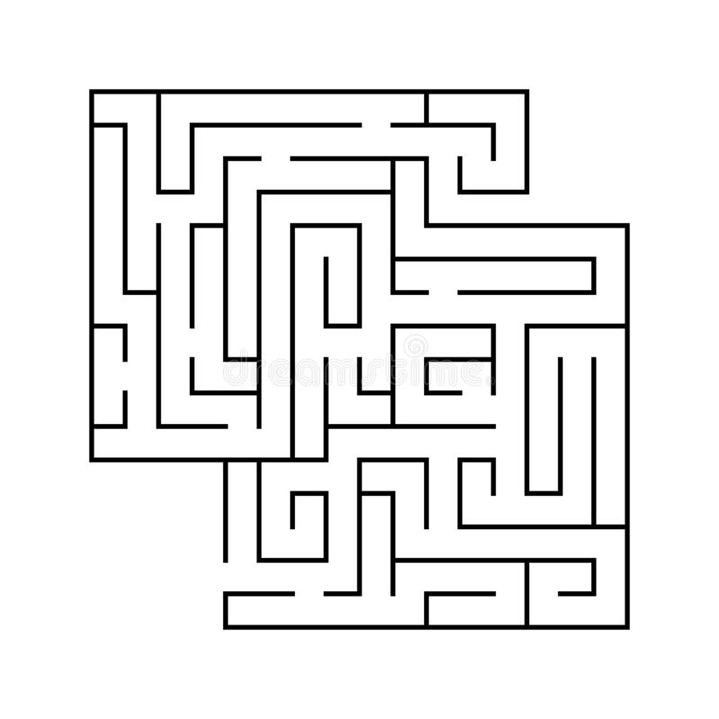 Labyrinthe noir d'isolement, complexité de début de labyrinthe sur le fond blanc illustration stock Labyrinthe noir d'isolement, complexité de début de labyrinthe sur le fond blanc illustration stock