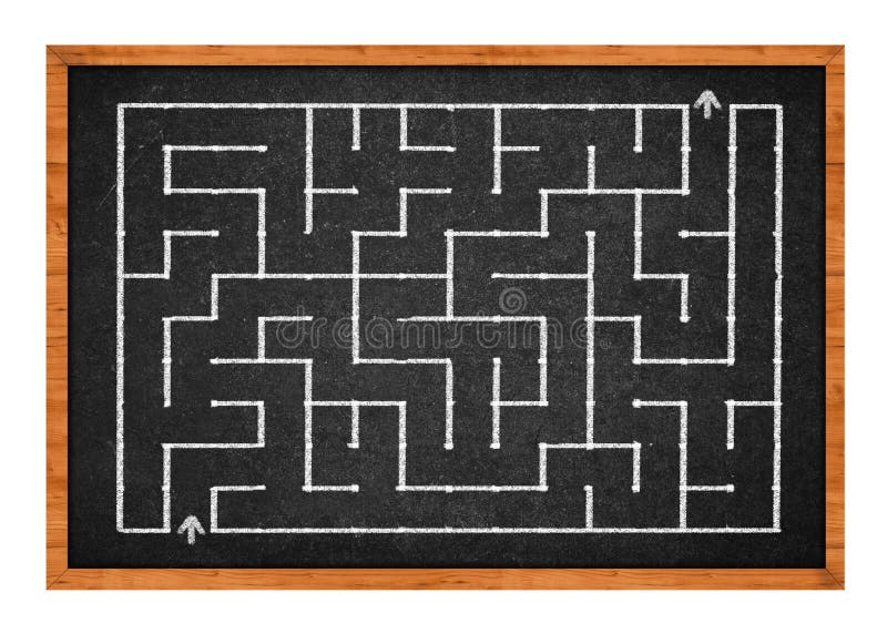 Labyrinthe sur le tableau image stock Labyrinthe sur le tableau image stock