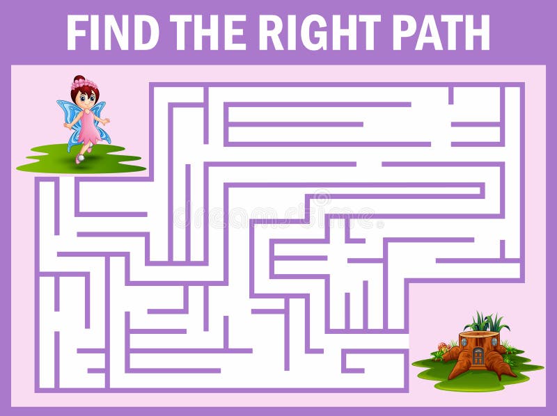 Labyrinthspielentdeckungen die feenhafte Fliege weg zum Haus lizenzfreie abbildung Labyrinthspielentdeckungen die feenhafte Fliege weg zum Haus lizenzfreie abbildung