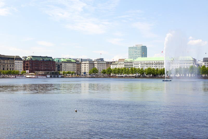 Le Lac Alster De  Fleuve  Hambourg  Image stock Image du 