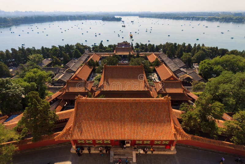 Lac kunming dans le palais d'été dans Pékin photos stock Lac kunming dans le palais d'été dans Pékin photos stock