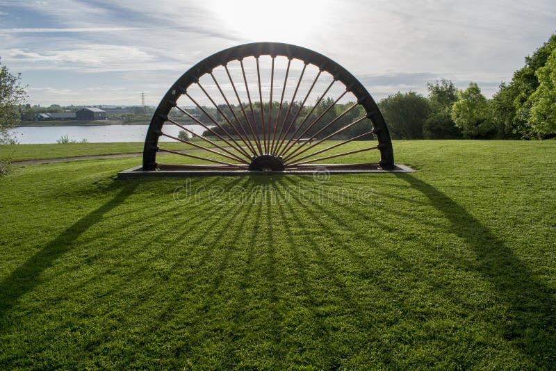 Lac Pit Head Winding Wheel Wath Manvers images libres de droits Lac Pit Head Winding Wheel Wath Manvers images libres de droits