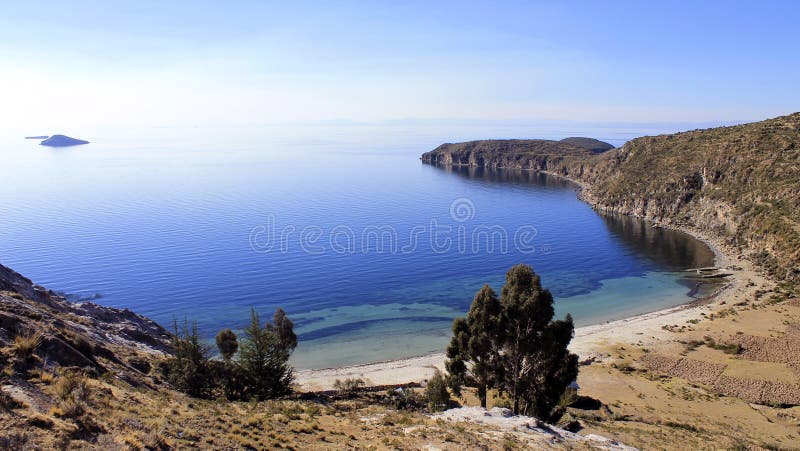 Lac Titicaca, Bolivie, horizontal d'Isla del Sol photos libres de droits Lac Titicaca, Bolivie, horizontal d'Isla del Sol photos libres de droits
