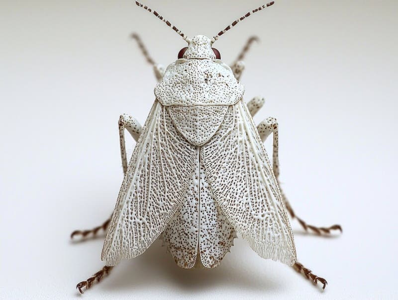 Lace bug rests in a poised position, revealing its beautifully textured wings that resemble delicate lace patterns royalty free stock images