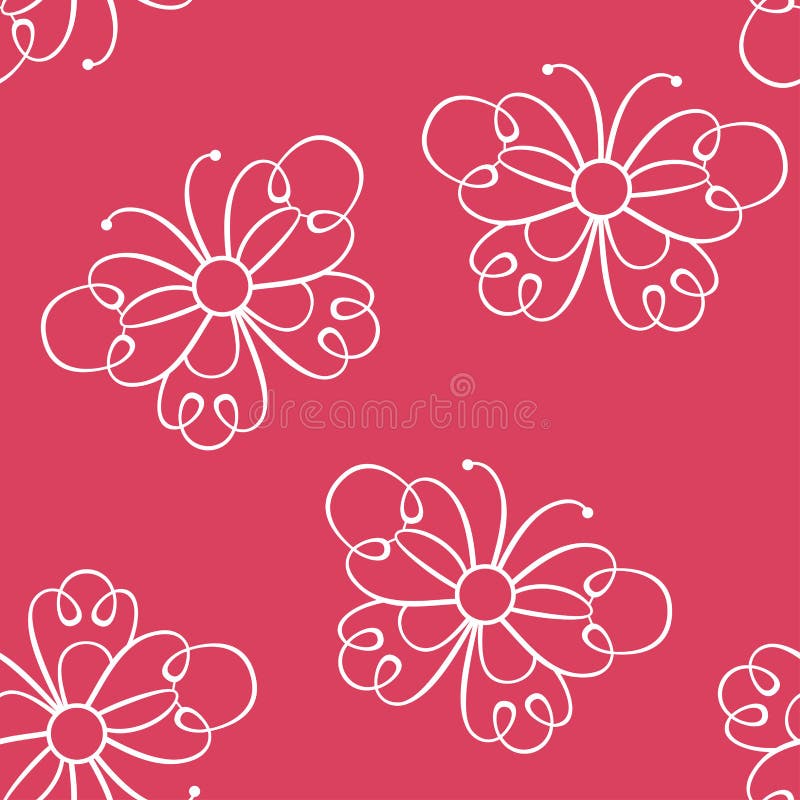 Lace butterfly seamless pattern on red background. vector illustration Lace butterfly seamless pattern on red background. vector illustration