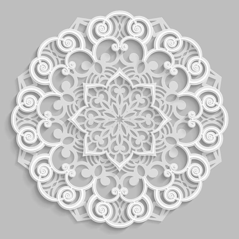 Download Lace 3D Mandala, Round Symmetrical Openwork Pattern ...