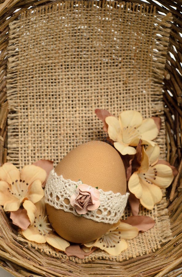 Lace decorated Easter egg
