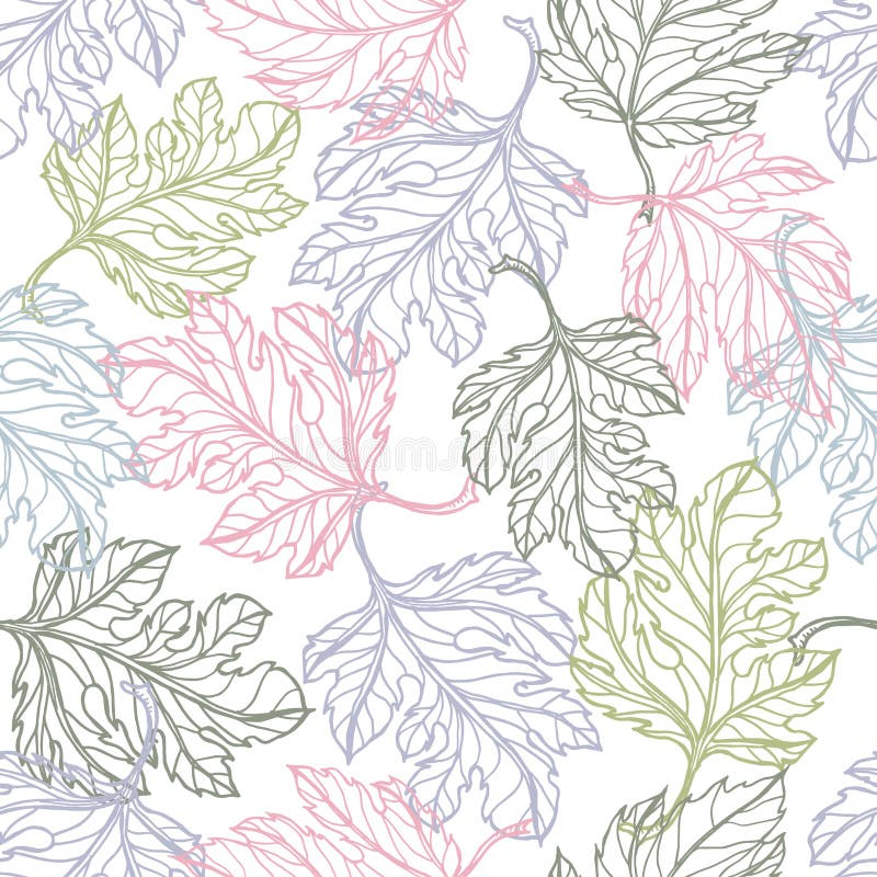 Lace elegance leaves seamless pattern