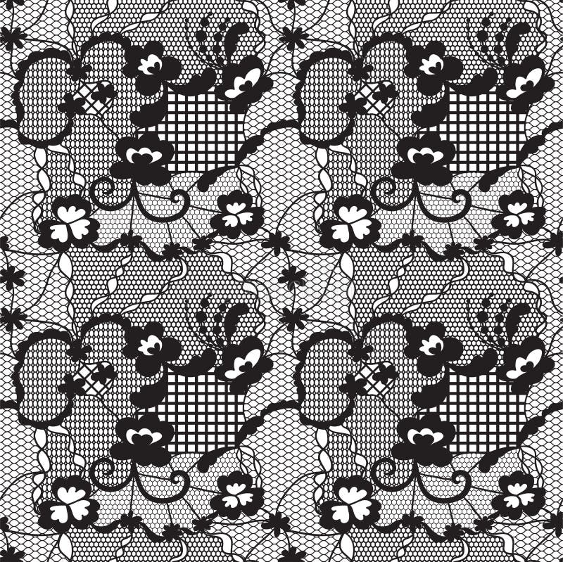 Seamless Pattern with Lace, Diamonds, Flowers, Leaves. Doodle, Sketch ...