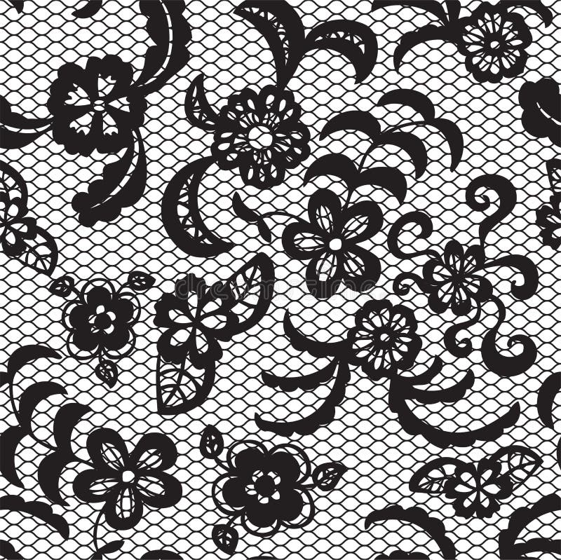 Seamless Flower Lace Pattern Stock Illustration - Illustration of ...