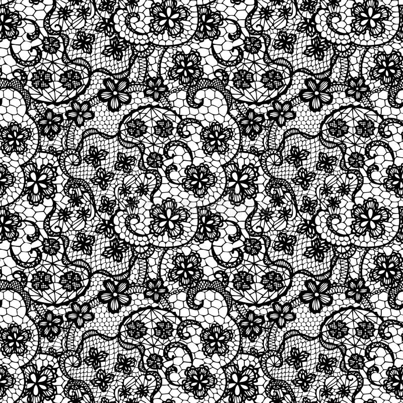 Lace Seamless Pattern with Flowers Stock Vector - Illustration of ...