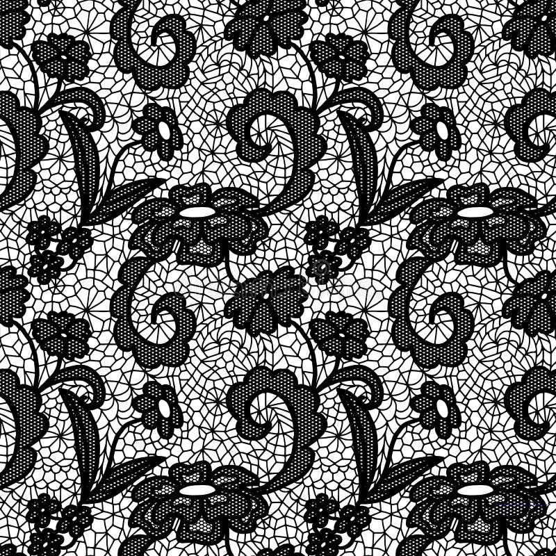 Lace Seamless Pattern with Flowers Stock Vector - Illustration of ...