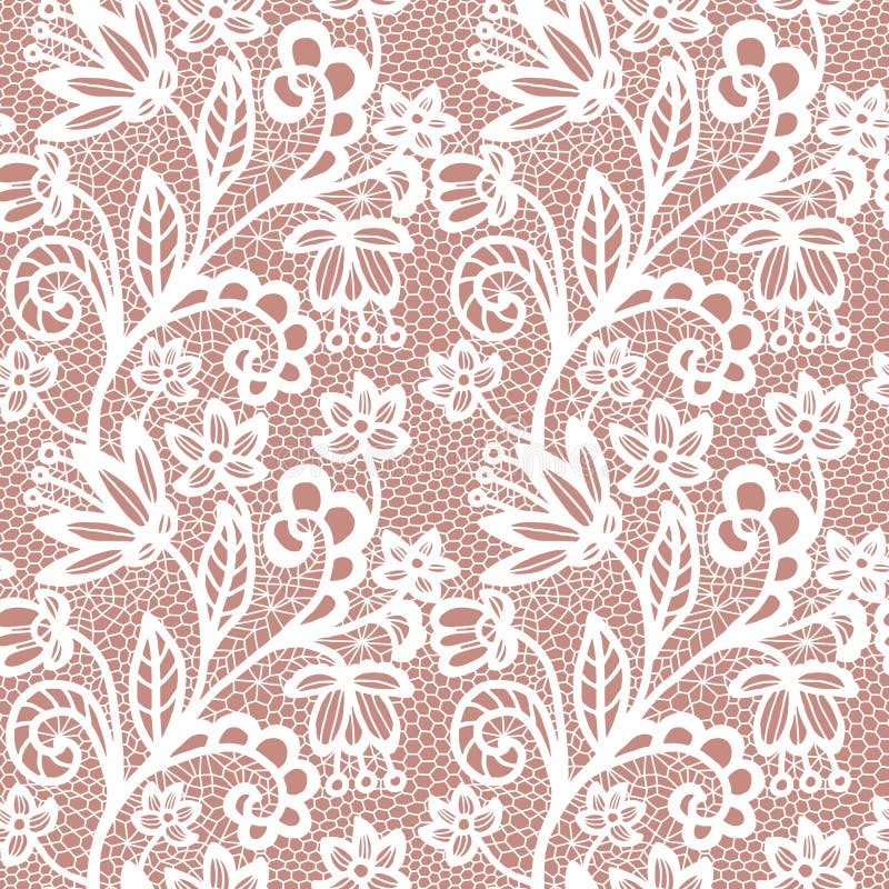 Lace Seamless Pattern with Flowers Stock Vector - Illustration of hand ...