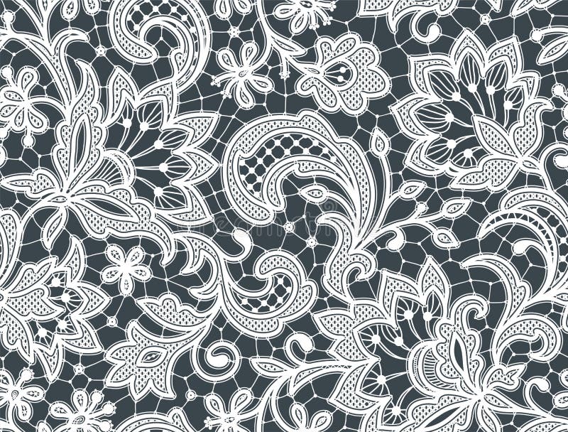 Black Seamless Lace Pattern Stock Vector - Illustration of loop ...