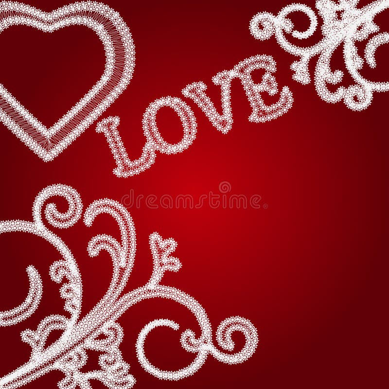 Lace Valentines Day Heart Love Seamless Pattern Stock Vector