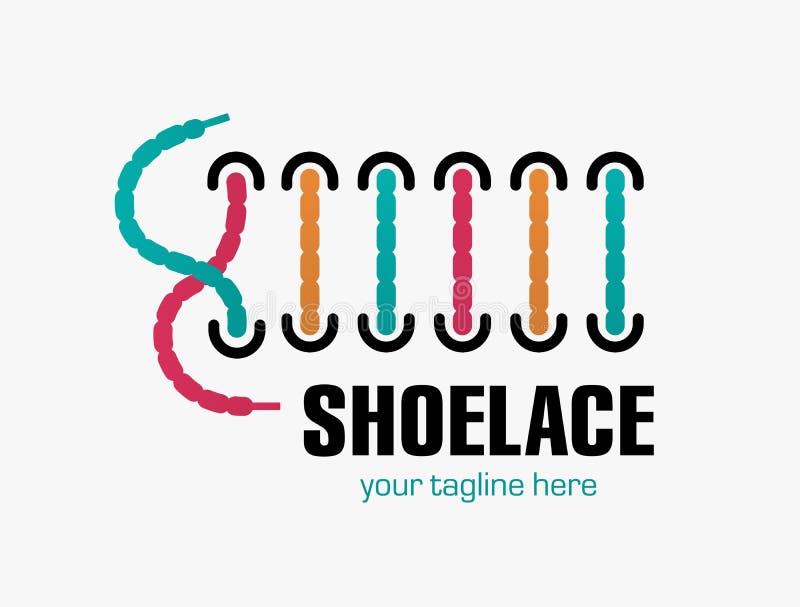 Laces Sneaker Shop logo or emblem. Shoelace vector isolated sign