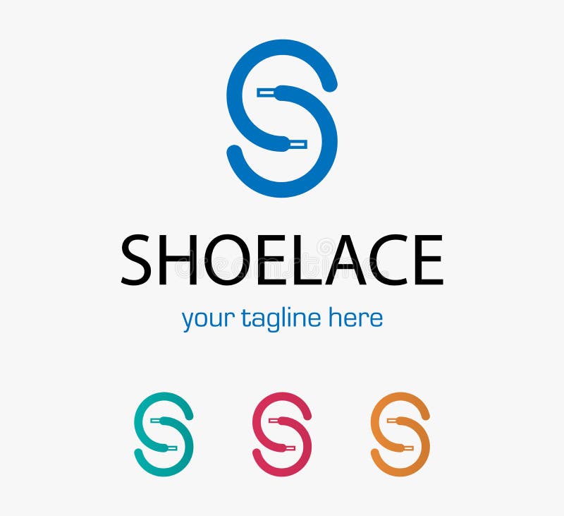 Laces Sneaker Shop logo or emblem. Shoelace vector isolated sign