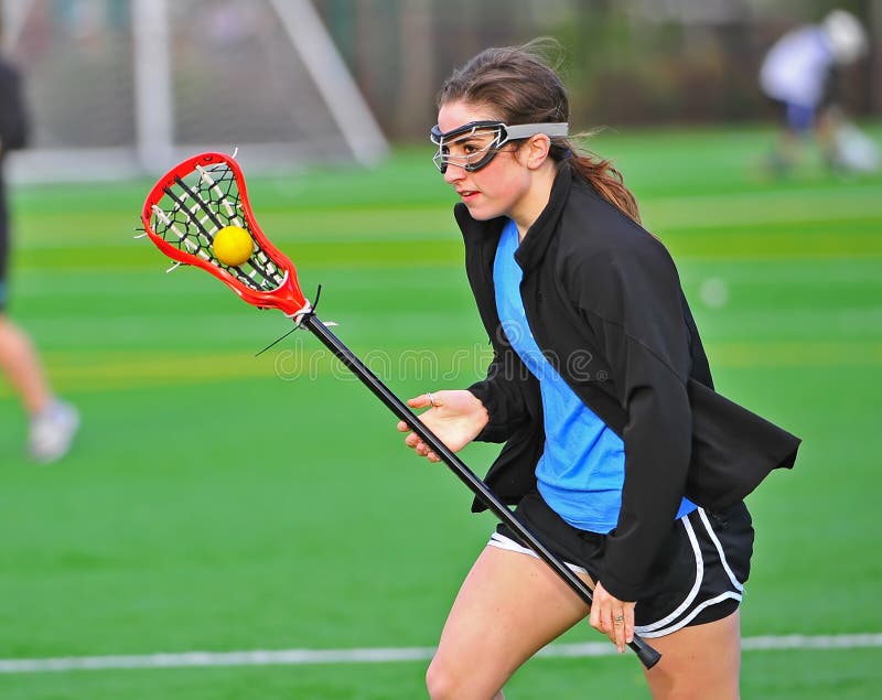 Lacrosse Girl Cradling The Ball Stock Photography Image 19345452
