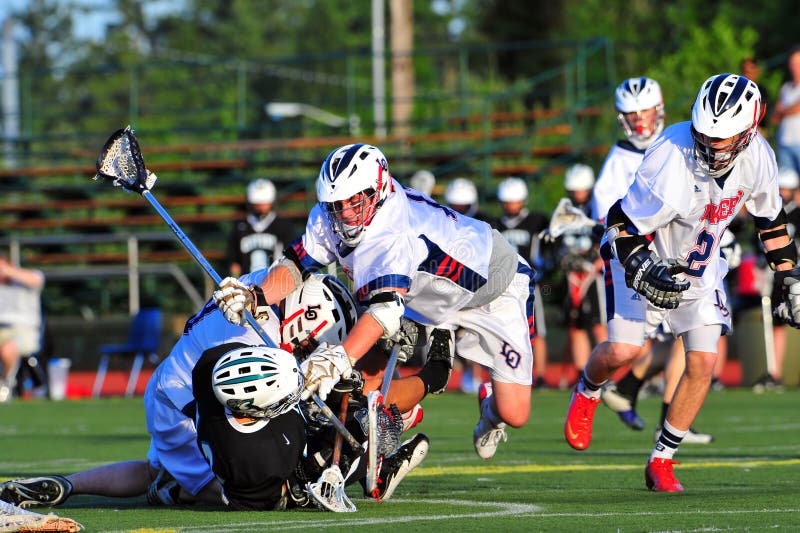 De Las Muchachas Del Equipo Universitario Del Lacrosse Juego De Fianls