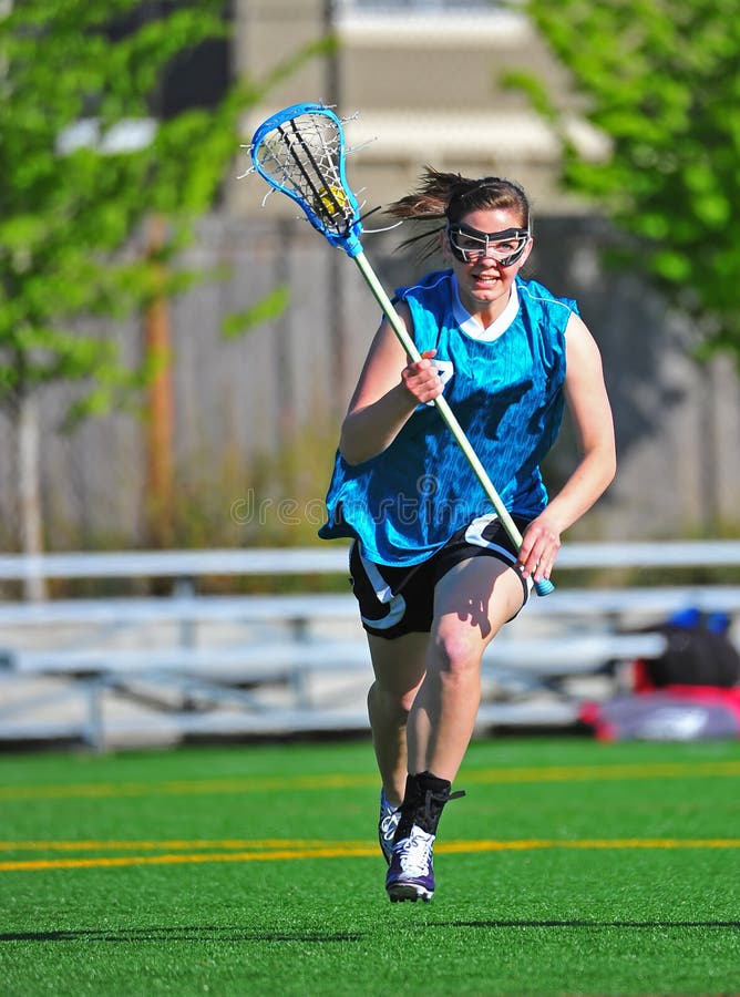 Lacrosse Girl Player Ready To Pass Stock Photo Image of sports, stick 19969960