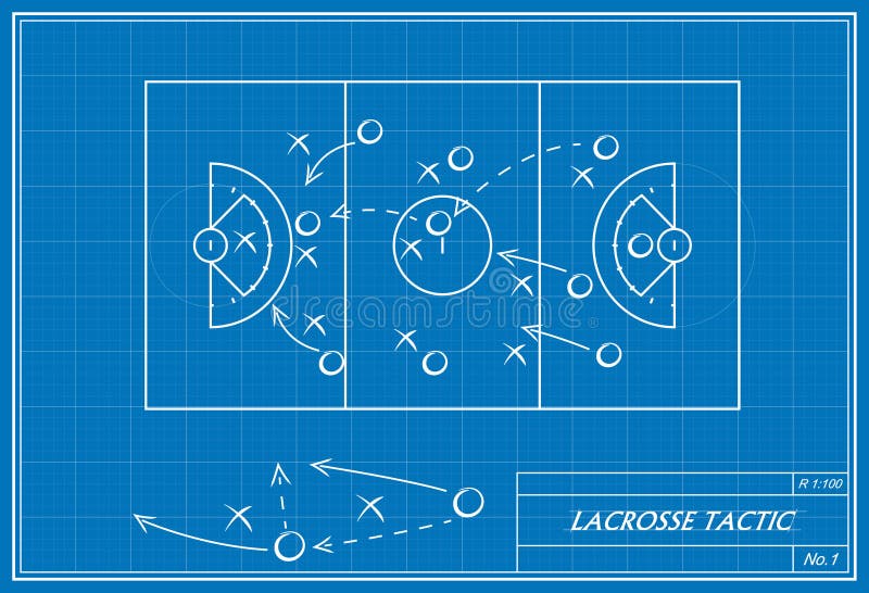 Lacrosse Field on Blueprint Stock Illustration Illustration of court