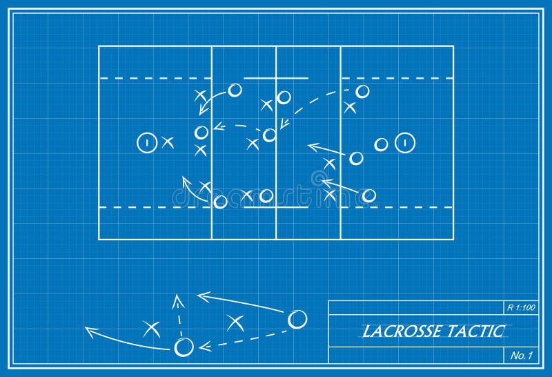 Lacrosse Field on Blueprint Stock Illustration Illustration of court