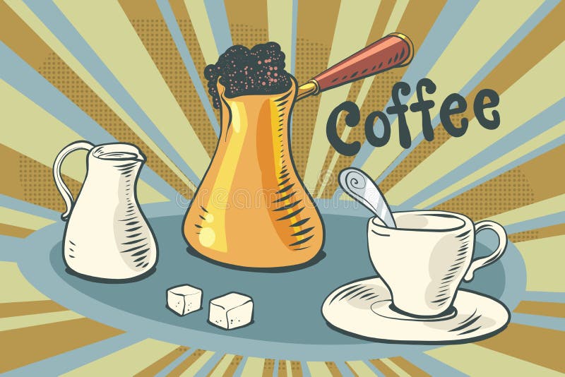 Lactose chaud de café et une tasse illustration de vecteur Lactose chaud de café et une tasse illustration de vecteur