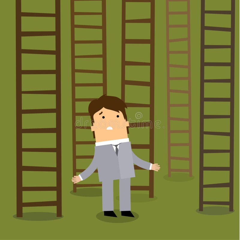 LADDER AAN SUCCES Bedrijfskeuzenconcept royalty-vrije illustratie LADDER AAN SUCCES Bedrijfskeuzenconcept royalty-vrije illustratie