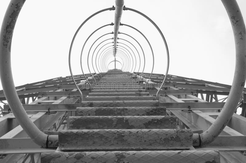 Ladder and guardrail stock photo. Image of curving, guardrail 46936594