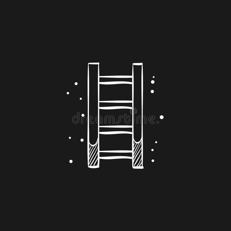 Ladder and light bulb sketch Royalty Free Vector Image