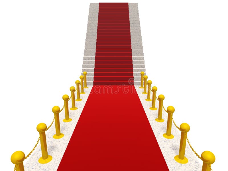 Ladder with a red carpet stock illustration