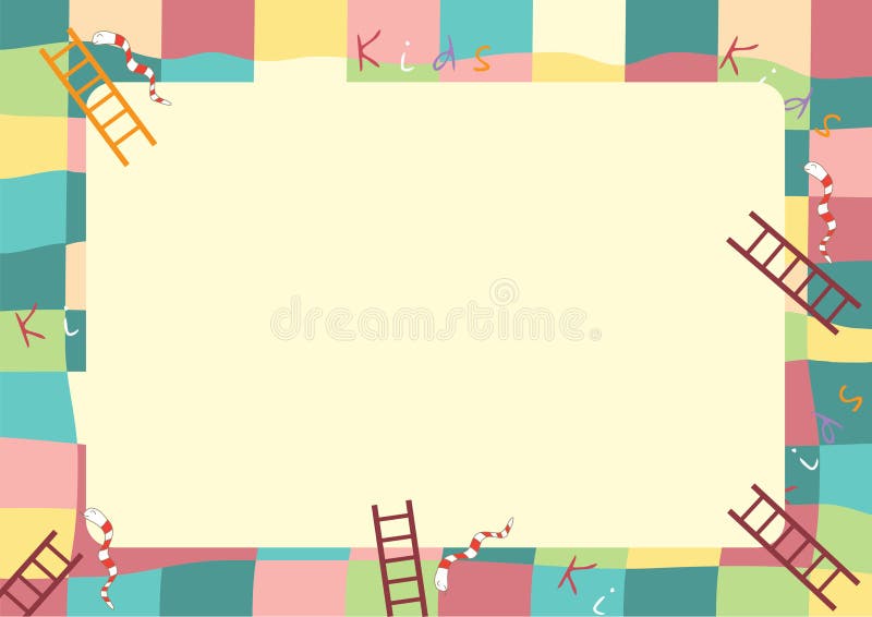 Ladder Snake Game ,Funny Frame for Children. Stock Illustration -  Illustration of cute, banner: 64850196