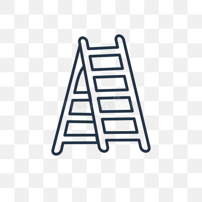 Ladder vector icon isolated on transparent background, linear La royalty free illustration
