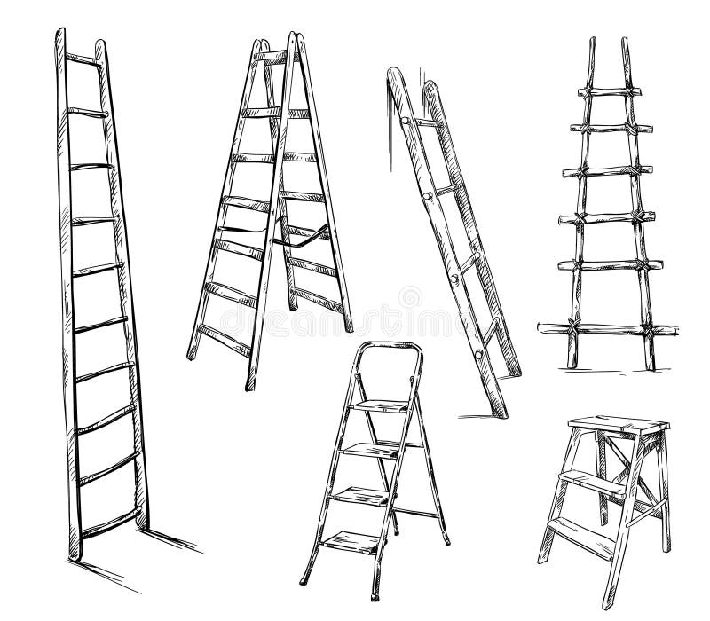 Ladders Drawing, Vector Illustration Stock Vector Image 46353981