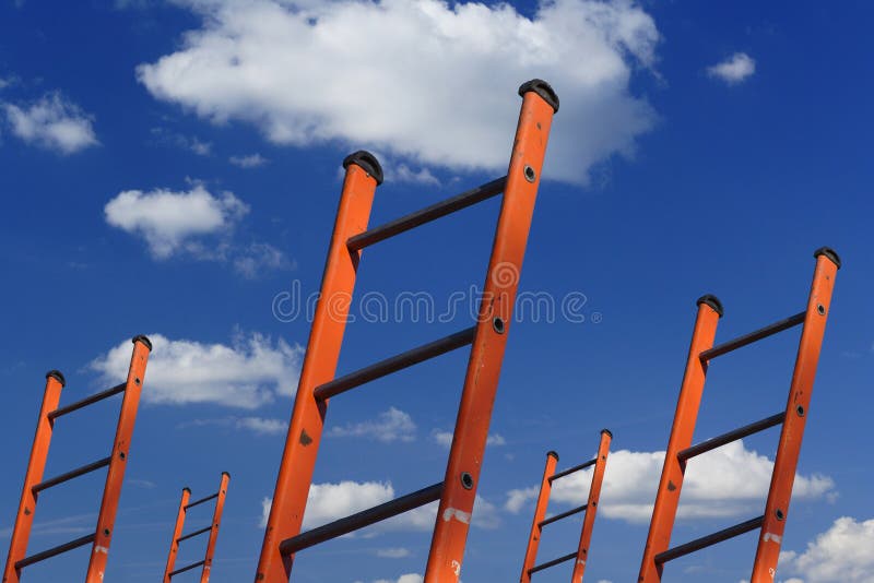 Ladders to success stock image