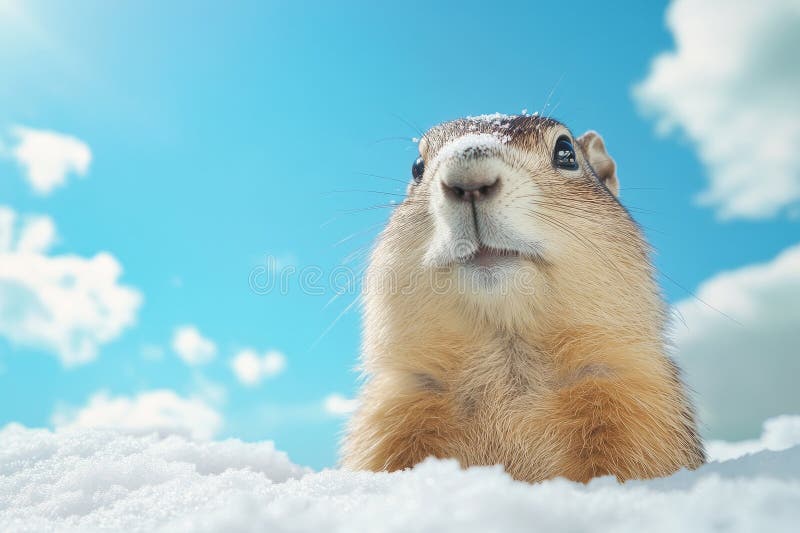 Laddning av en grundhugg i vinterlandskapet med blå himmel och moln stock illustrationer
