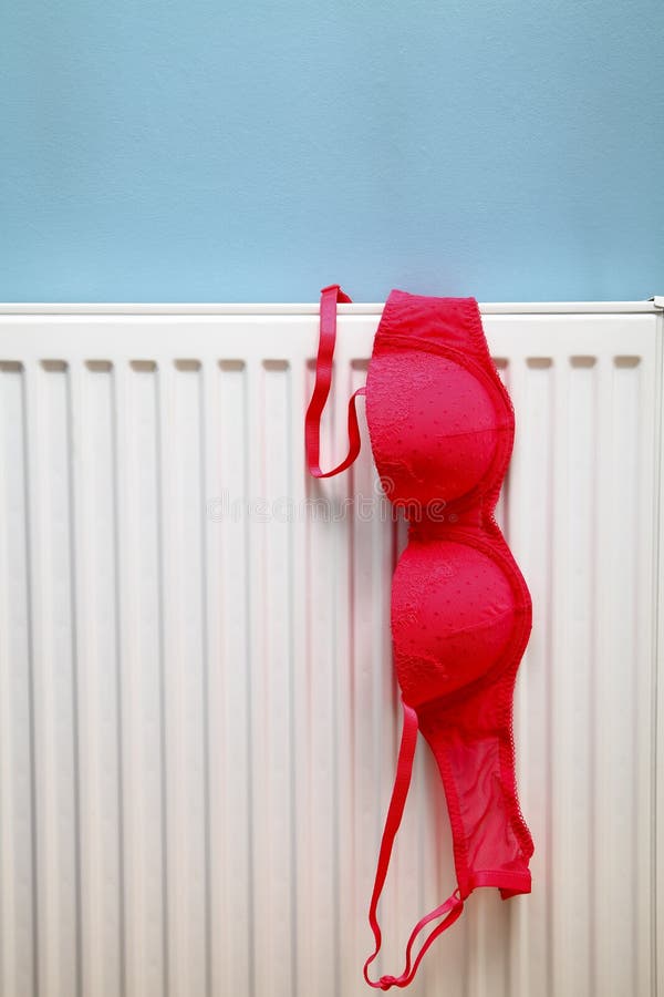 Ladies Bra Drying on a Radiator Stock Photo - Image of domestic