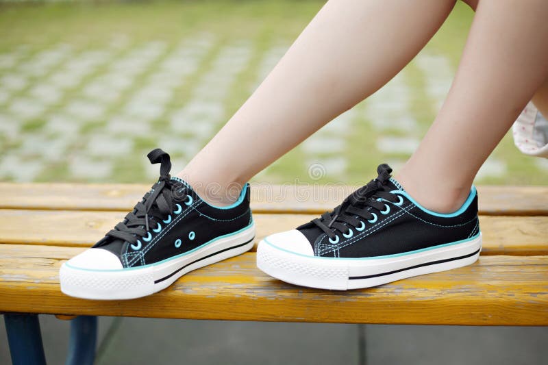 Ladies canvas shoes stock image. Image of footwear, canvas - 20950627
