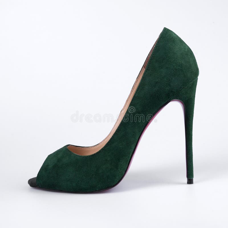 Ladies green leather shoes stock image. Image of beauty 60844055