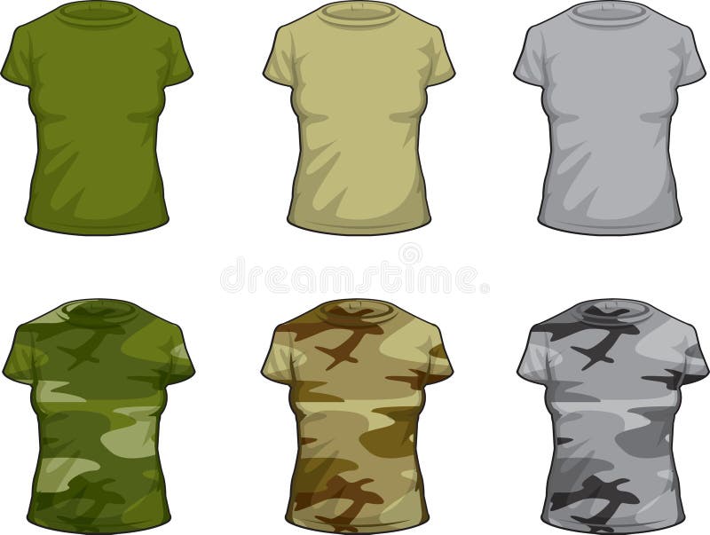 Ladies Military Shirt stock vector. Illustration of jungle - 1953018
