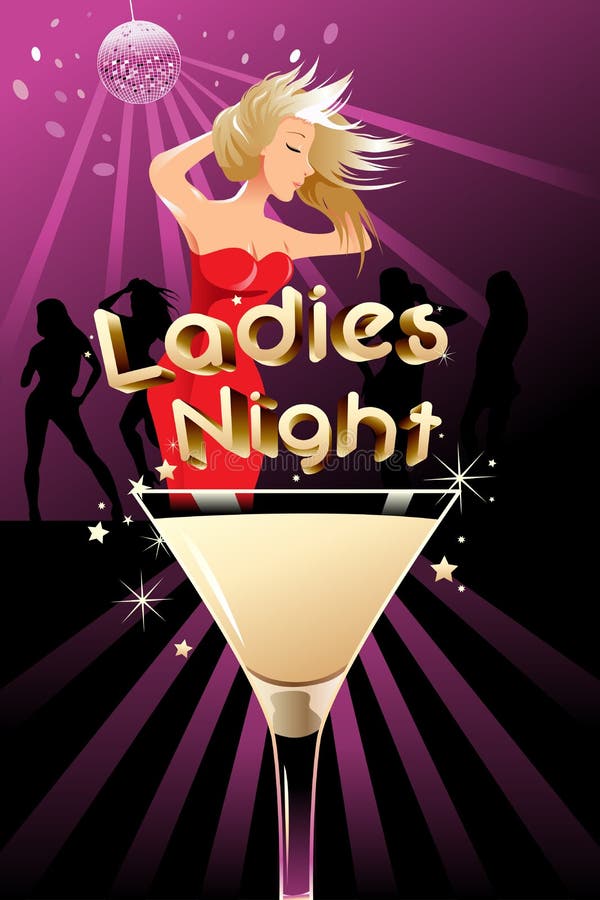 Ladies night poster stock vector. Illustration of clip - 40238521